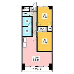 フィレンチェコート 2LDKの間取図画像