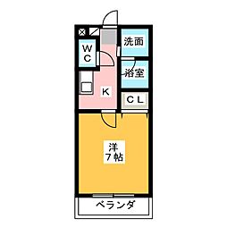 ポートタウンドルフィン2 1Kの間取図画像