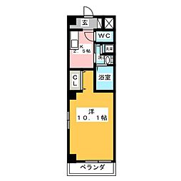 ヴィラ・K 1Kの間取図画像