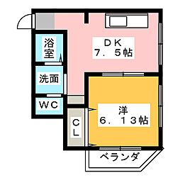 ダイコーマンション 1DKの間取図画像