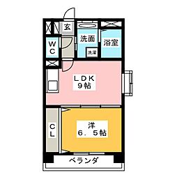 ミリオネア 1LDKの間取図画像