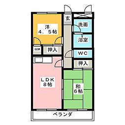 メゾンサンヒル 2LDKの間取図画像