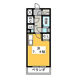 ベレーサ築地口ステーションタワー ワンルームの間取図画像