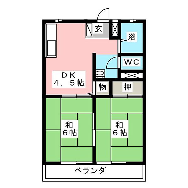 プラトゥー高間ハイツ ｜愛知県名古屋市名東区高間町(賃貸アパート2DK・1階・28.00㎡)の写真 その2