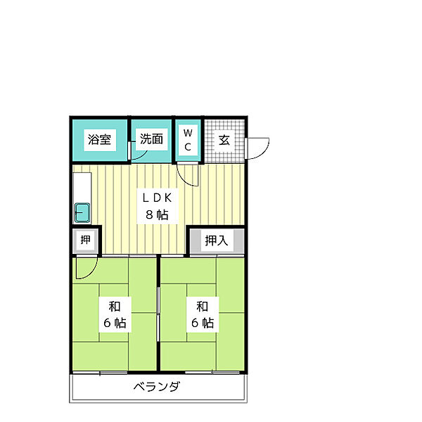 コーポ美香 ｜愛知県名古屋市名東区高針１丁目(賃貸アパート2DK・2階・39.74㎡)の写真 その2