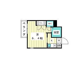 ジョアメゾン神里 ワンルームの間取図画像