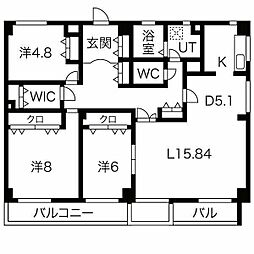 プロクシー貴船 3LDKの間取図画像