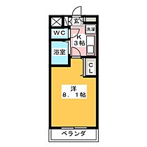 ＫII－ＯＫＡＳＡＮ　Ｂ.二番館  ｜ 愛知県名古屋市千種区星が丘元町（賃貸マンション1K・6階・24.00㎡） その2