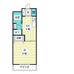 エクセル瑞雲A 1DKの間取図画像