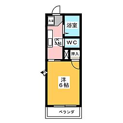 リベール名東 1Kの間取図画像