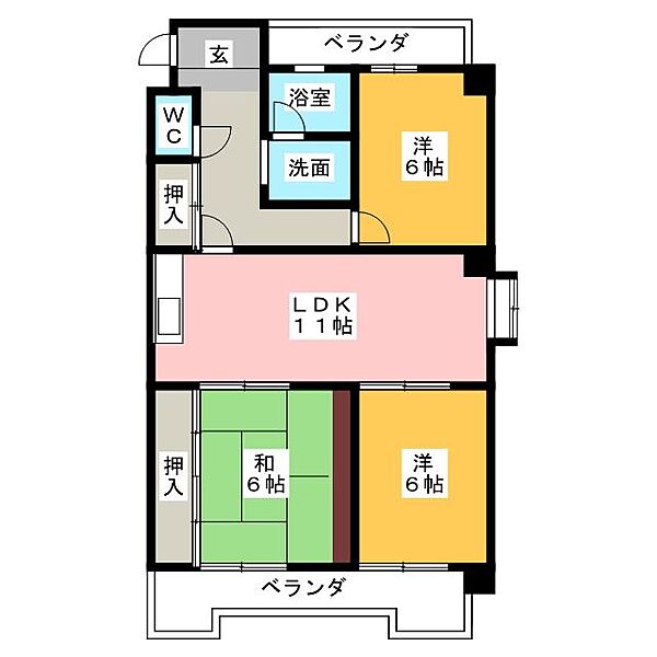 ニューアーバン一社 ｜愛知県名古屋市名東区一社２丁目(賃貸マンション3LDK・1階・72.31㎡)の写真 その2