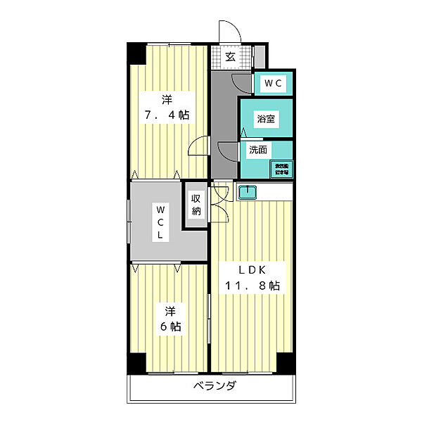 グラース社ケ丘 ｜愛知県名古屋市名東区社が丘３丁目(賃貸マンション2LDK・2階・54.32㎡)の写真 その2