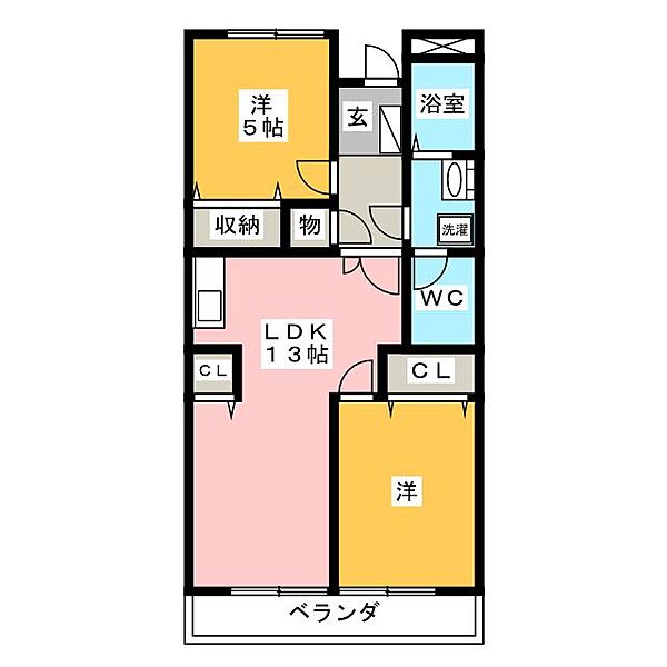 サンシティ名東 ｜愛知県名古屋市名東区貴船３丁目(賃貸マンション2LDK・2階・62.10㎡)の写真 その2