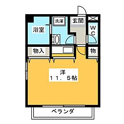 ピア葵 ワンルームの間取図画像