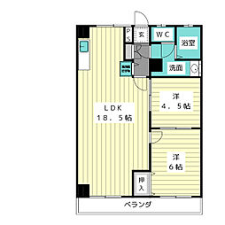プリミエール平和が丘 2LDKの間取図画像