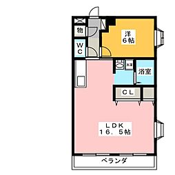 ジュネス青山 1LDKの間取図画像