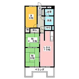グランドハイリス上社 3LDKの間取図画像