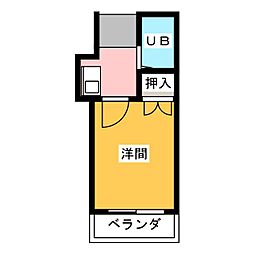レオパレス陸前 1Kの間取図画像