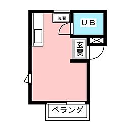 メイプルハウス ワンルームの間取図画像
