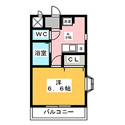コーポ社台 ワンルームの間取図画像