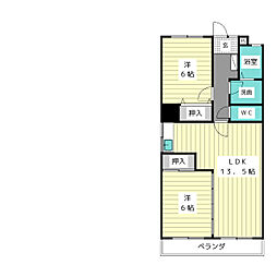 サンハイツ幸楽 2LDKの間取図画像