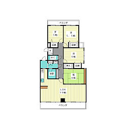 ヴァンヴェール平和ヶ丘 4LDKの間取図画像