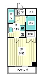 メゾン山の手 1Kの間取図画像