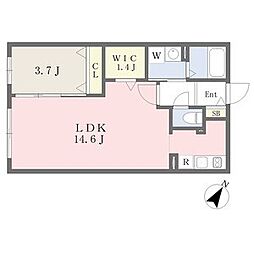 フラシア一社 1LDKの間取図画像