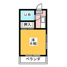 エンプレス名東 1Kの間取図画像