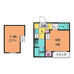 レガート上社 1Kの間取図画像