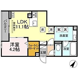 D-SOLIS一社 2LDKの間取図画像