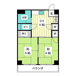コーポ・キトウ 2DKの間取図画像