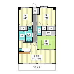 グランドゥール2 3LDKの間取図画像