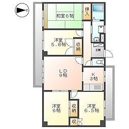 ルピネス亀の井 4LDKの間取図画像