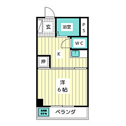 ロジィングス天野屋 1Kの間取図画像