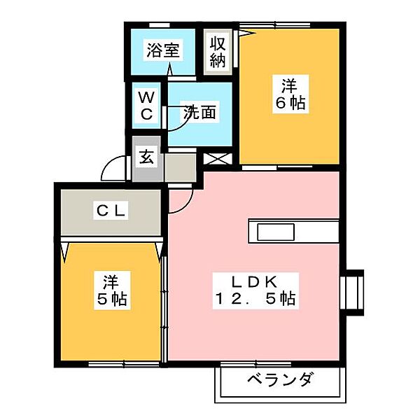 サンビューラ12　Ａ棟 ｜愛知県長久手市打越(賃貸アパート2LDK・1階・50.90㎡)の写真 その2