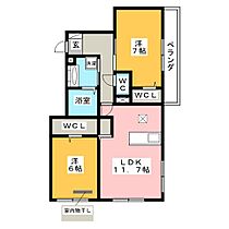 ローブ花水木  ｜ 愛知県長久手市久保山（賃貸アパート2LDK・1階・60.60㎡） その2