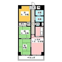 ヒルトップ藤ヶ丘 3LDKの間取図画像
