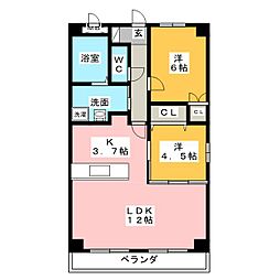 ヴィラG2 2LDKの間取図画像