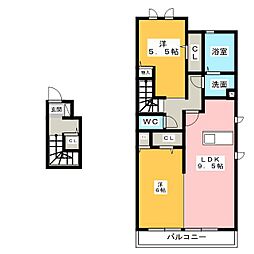 ラ・フェリシス 2LDKの間取図画像