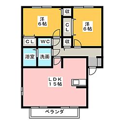アダージォ 2LDKの間取図画像