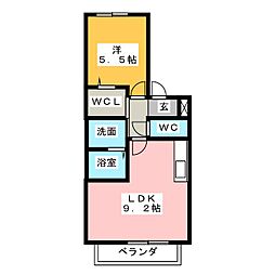 メゾンドール竹の山 1LDKの間取図画像