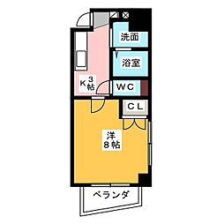 シテイライフ社が丘 1Kの間取図画像
