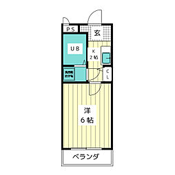 ジョイフル長久手 1Kの間取図画像