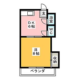 コーポ義 1DKの間取図画像