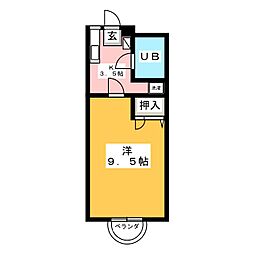 RIVAGEウエダ 1Kの間取図画像