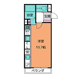 GLAMB3 道明町II 2階ワンルームの間取り