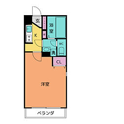 アンビシャス元八事II 103 1階1Kの間取り
