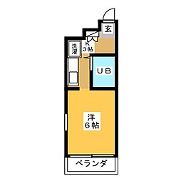 グランデ島田橋 ワンルームの間取図画像