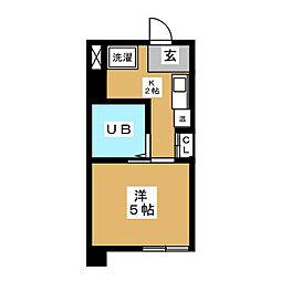 シーズンコート塩釜駅前 1Kの間取図画像